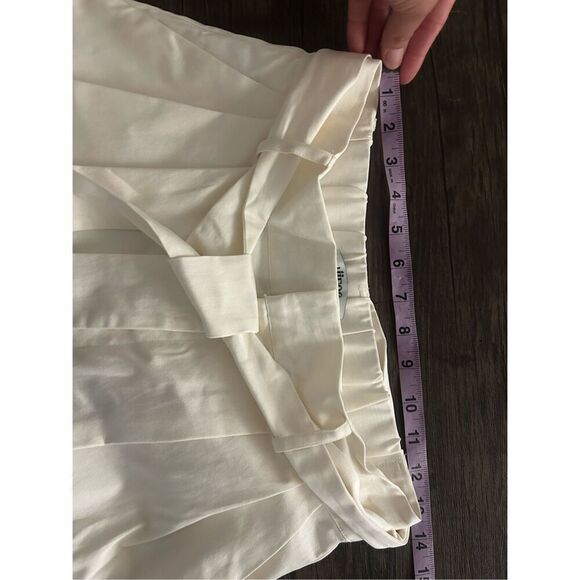 Aiifos Pauline Pants Size S High Rise Pleated Off-White Tie Waist Neutral - Picture 10 of 12